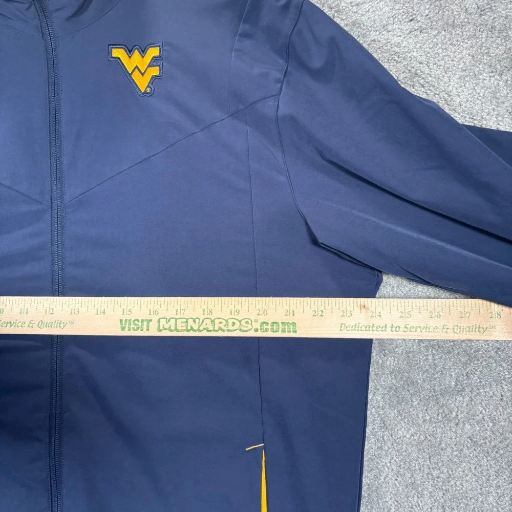 Nike West Virginia Mountaineers Jacket Mens M Full Zip Blue Embroidered On Field